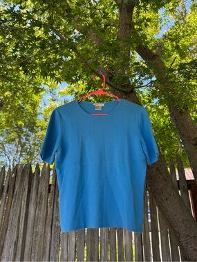 Talbots Blue Short Sleeve Knit Top